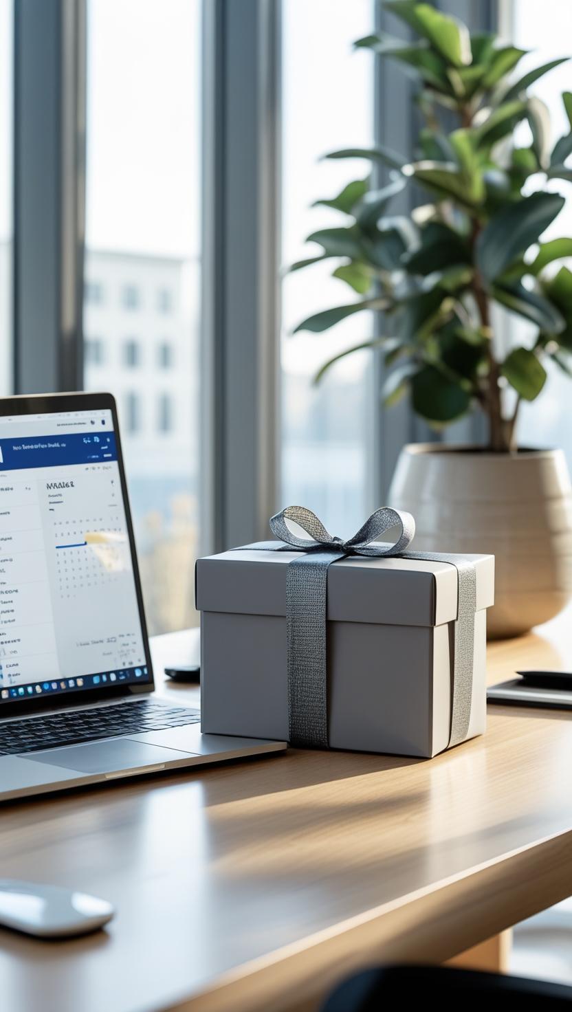 Grey-gift-box-next-to-laptopn-on-a-desk
