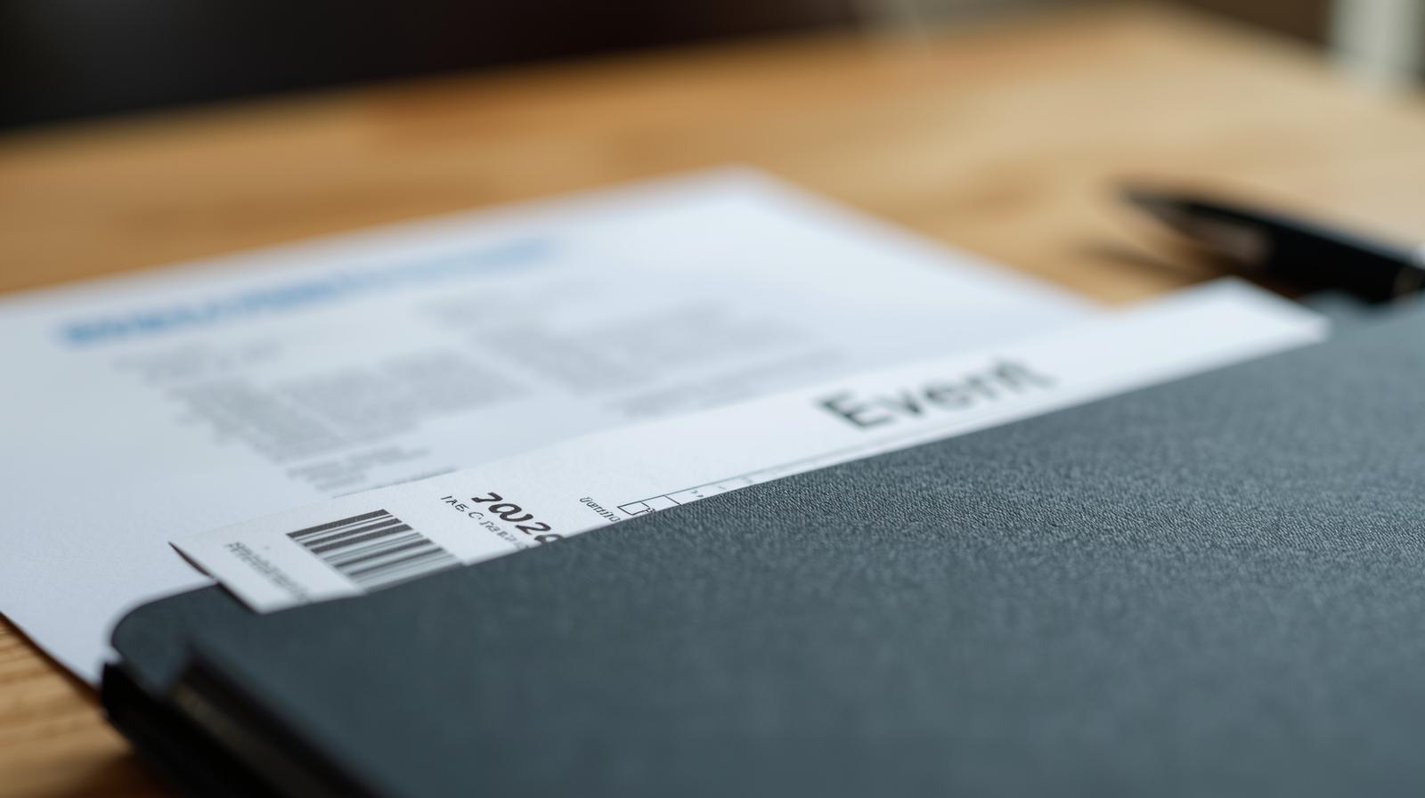 Leather binder with event tickets